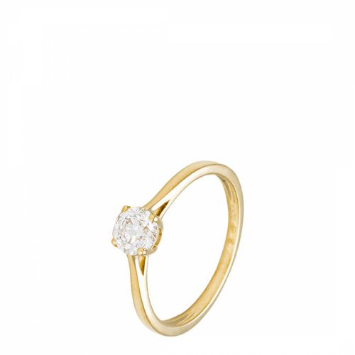 Yellow Gold Solitaire Diamond Ring - Diamantini - Modalova