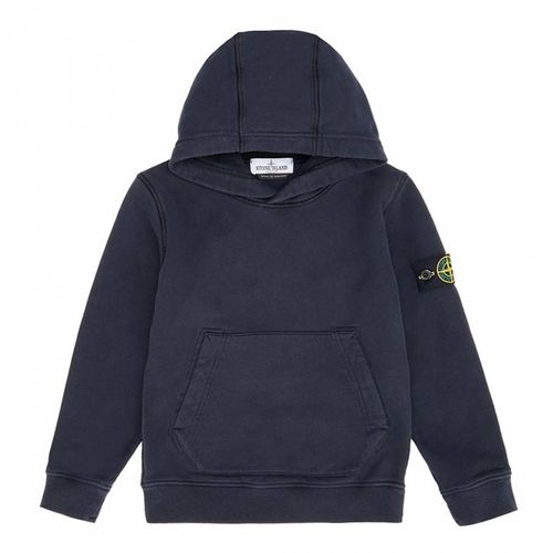 Navy Garment Dyed Cotton Fleece Hoodie - Stone Island - Modalova