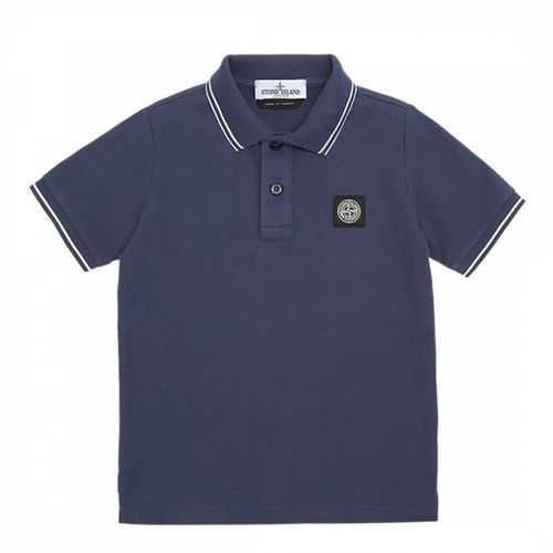 Blue Pique Cotton Blend Polo Shirt - Stone Island - Modalova