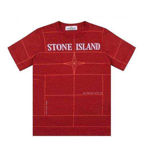 Printed Short Sleeve Cotton T-Shirt - Stone Island - Modalova