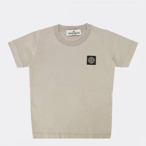 Ecru Patch Logo Cotton Jersey T-Shirt - Stone Island - Modalova