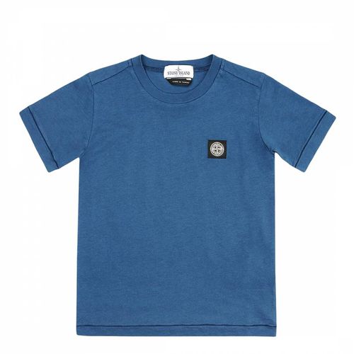 Navy Patch Logo Cotton Jersey T-Shirt - Stone Island - Modalova