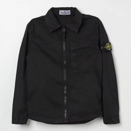 Garment Dyed Cotton Blend Overshirt - Stone Island - Modalova