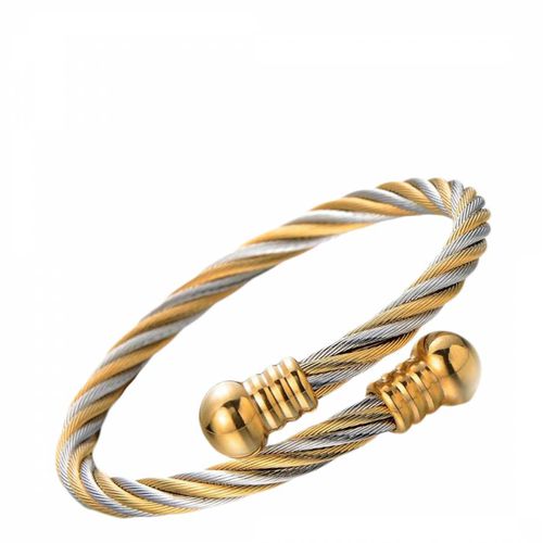 K Gold Two Tone Twist Wrap Bangle - Stephen Oliver - Modalova