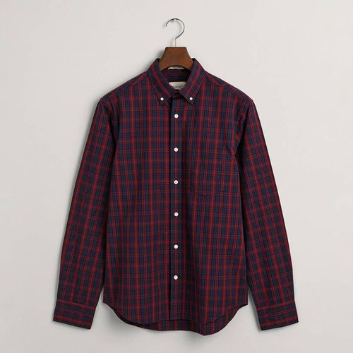 Navy/ Reg Archive Poplin Tartan Cotton Shirt - Gant - Modalova