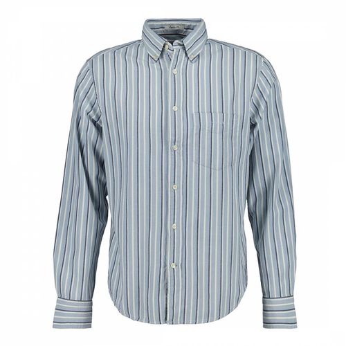 Regular Dobby Striped Cotton Shirt - Gant - Modalova