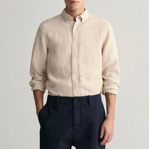 Beige Slim Linen Shirt - Gant - Modalova