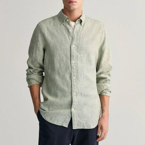 Green Slim Linen Shirt - Gant - Modalova