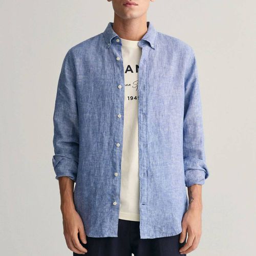 Blue Slim Linen Shirt - Gant - Modalova