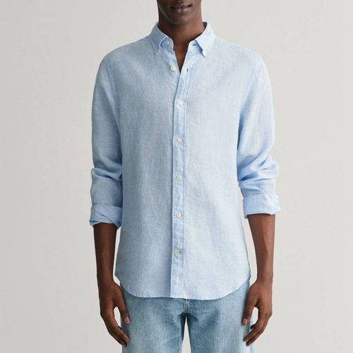 Pale Blue Slim Linen Shirt - Gant - Modalova