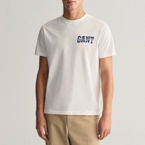 White Arch Script Cotton T-Shirt - Gant - Modalova