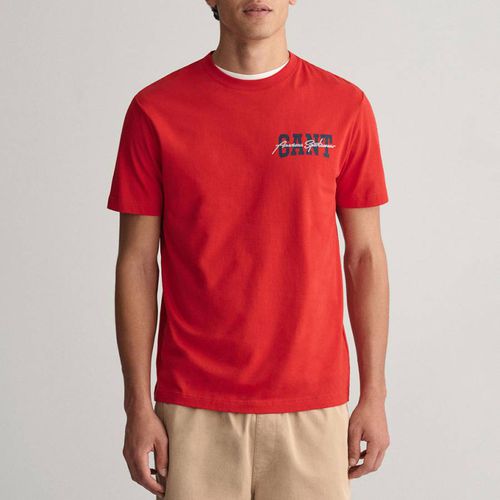Red Arch Script Cotton T-Shirt - Gant - Modalova