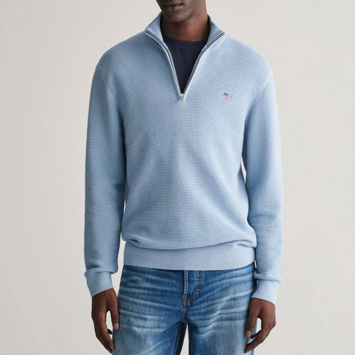 Textured Cotton Half Zip Jumper - Gant - Modalova