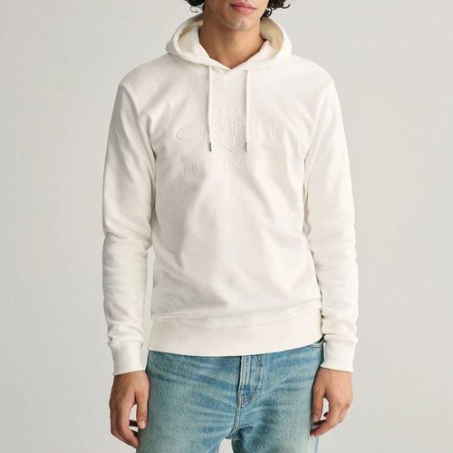 White Reg Tonal Shield Cotton Hoodie - Gant - Modalova