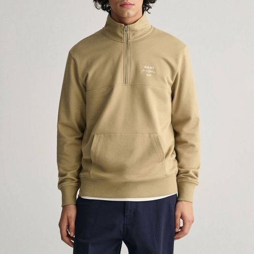 Camel Logo Script Jersey Cotton Half Zip Sweatshirt - Gant - Modalova