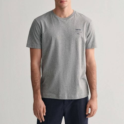 Grey Logo Script Cotton T-Shirt - Gant - Modalova