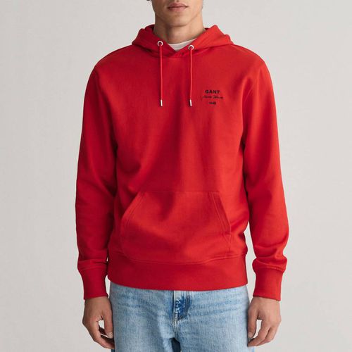 Red Logo Script Cotton Hoodie - Gant - Modalova