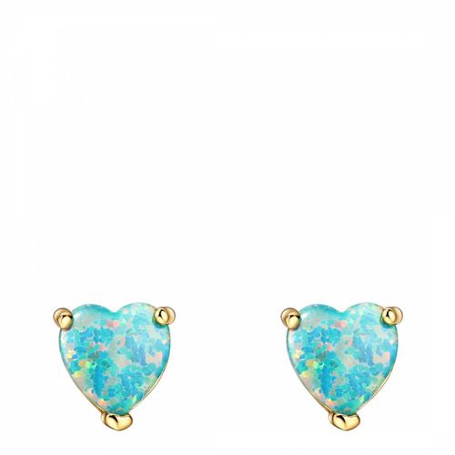 K Green Opal Heart Stud Earrings - Liv Oliver - Modalova