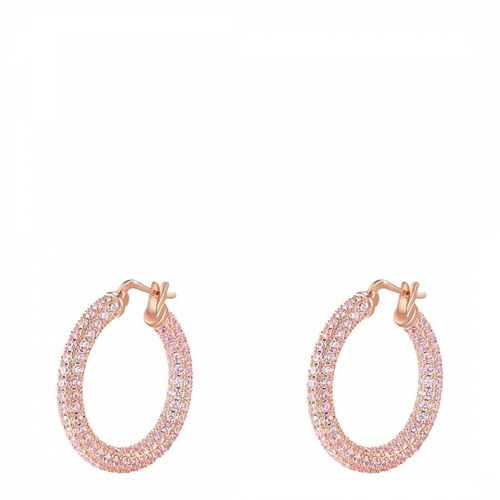 K Pink Quartz Pave Hoop Earrings - Liv Oliver - Modalova