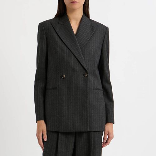 Charcoal Pinstripe Wool Blend Blazer - NÂ°Â· Eleven - Modalova