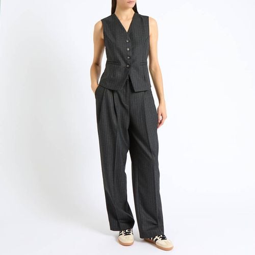 Charcoal Pinstripe Wool Blend Waistcoat - NÂ°Â· Eleven - Modalova