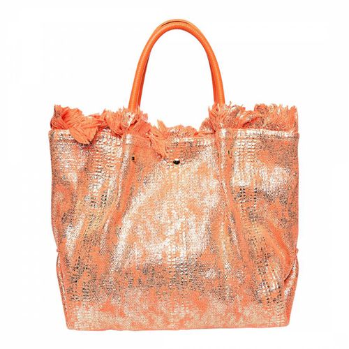 Orange Italian Leather Handbag - Carla Ferreri - Modalova