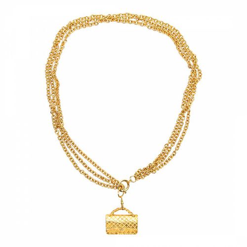 Classic Double Flap Pendant Chain Necklace Necklace - Vintage Chanel - Modalova