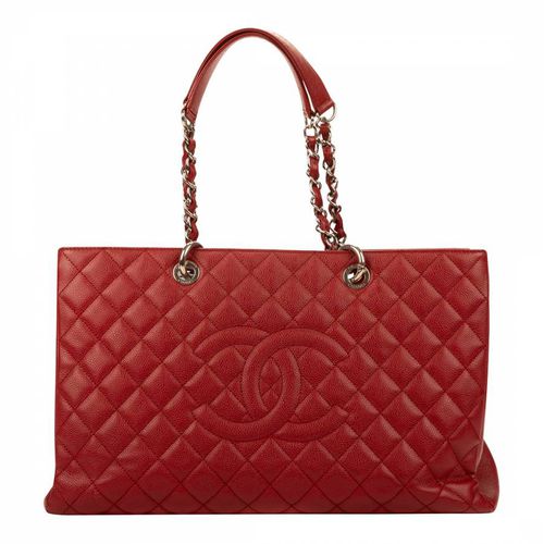 Red Logo Shopping Shoulder Bag - Vintage Chanel - Modalova