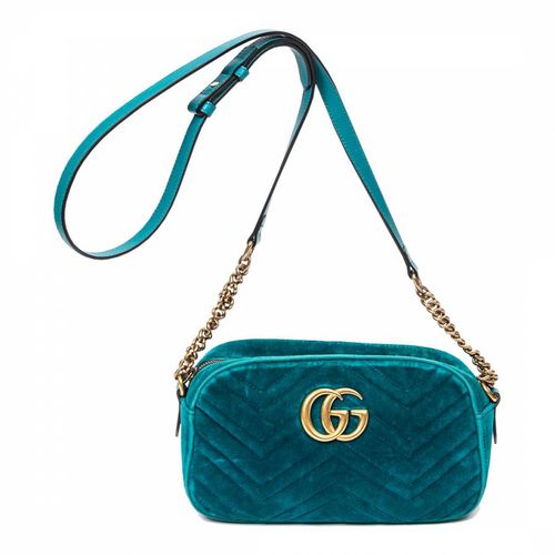 Teal Small Velvet GG Marmont Shoulder Bag - Vintage Gucci - Modalova