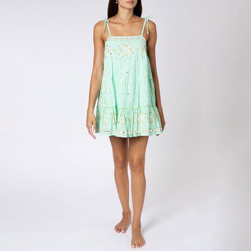 Green Mosaic Trapeze Dress - Juliet Dunn - Modalova