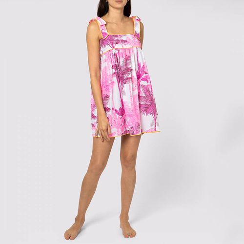 Pink Palm Baby Doll Mini Dress - Juliet Dunn - Modalova