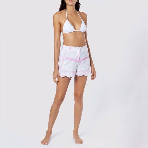 White and Pink Embro Shorts - Juliet Dunn - Modalova