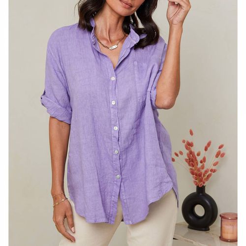 Purple Linen Shirt - LE MONDE DU LIN - Modalova