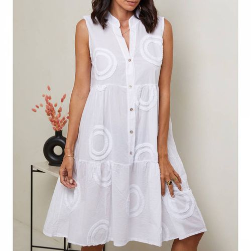White Linen Mini Dress - LE MONDE DU LIN - Modalova