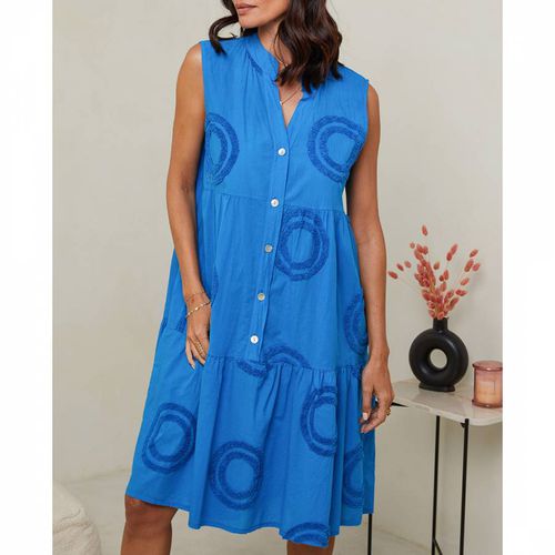 Blue Linen Mini Dress - LE MONDE DU LIN - Modalova