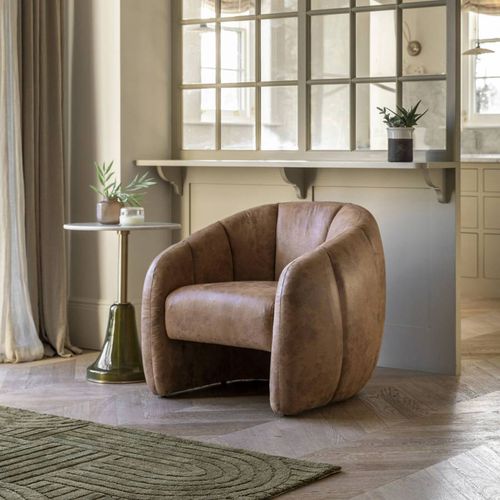 Arthon Tub Chair Antique Tan Leather - Gallery Living - Modalova