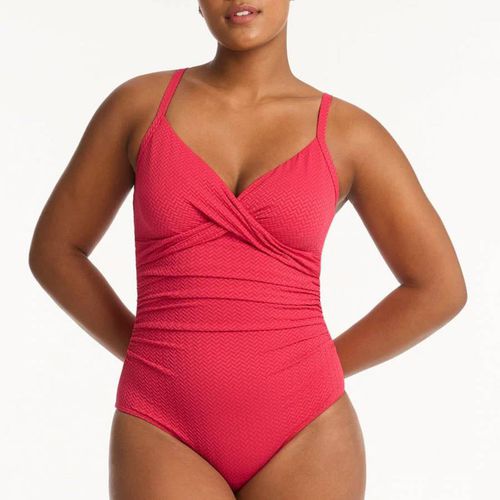 Red Nouveau Twist Front DD/E Cup Swimsuit - Sea Level - Modalova