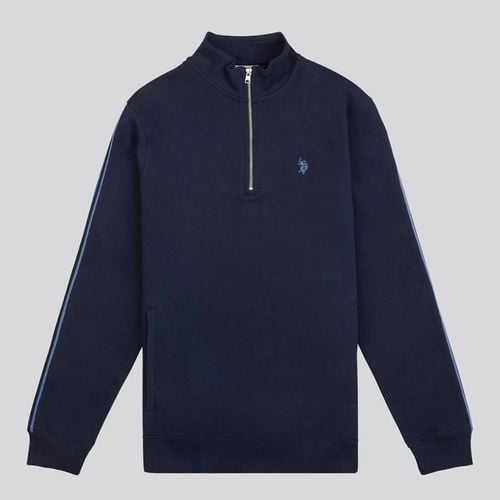 Half Zip Contrast Taping Cotton Sweatshirt - U.S. Polo Assn. - Modalova