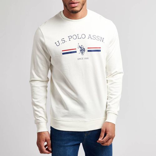 White Chest Logo Cotton Blend Sweatshirt - U.S. Polo Assn. - Modalova