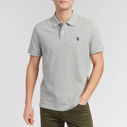 Grey Pique Cotton Polo Shirt - U.S. Polo Assn. - Modalova