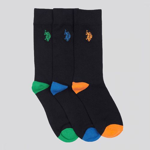 Black 3 Pack Cotton Blend Socks - U.S. Polo Assn. - Modalova