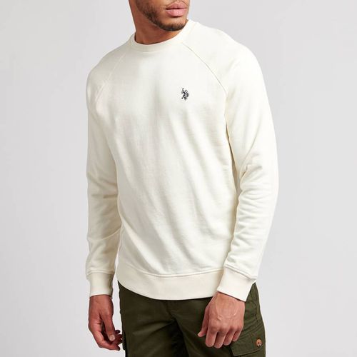 Ecru Panelled Cotton Sweatshirt - U.S. Polo Assn. - Modalova