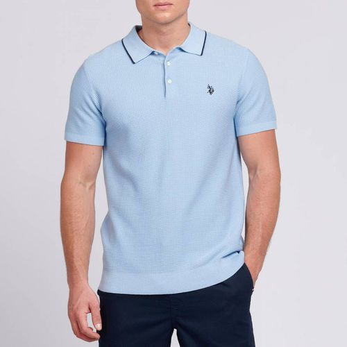 Pale Waffle Knit Cotton Polo Shirt - U.S. Polo Assn. - Modalova