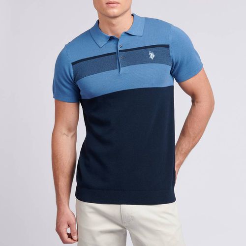 Colour Block Knit Cotton Blend Polo Shirt - U.S. Polo Assn. - Modalova