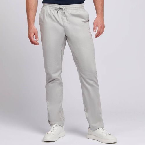 Grey Linen Blend Drawstring Trousers - U.S. Polo Assn. - Modalova