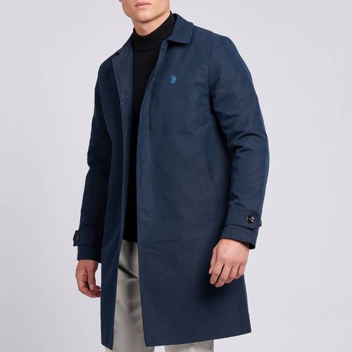 Navy Longline Cotton Trench Coat - U.S. Polo Assn. - Modalova