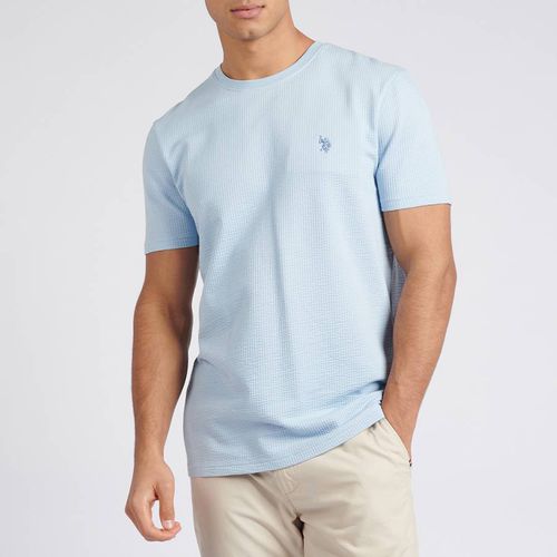 Pale Textured Cotton Blend T-Shirt - U.S. Polo Assn. - Modalova