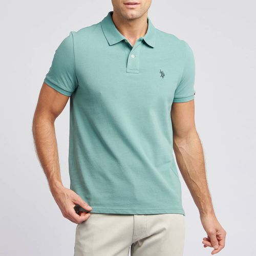 Turquoise Pique Cotton Polo Shirt - U.S. Polo Assn. - Modalova