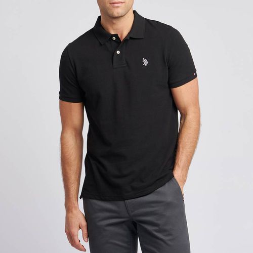 Black Pique Cotton Polo Shirt - U.S. Polo Assn. - Modalova