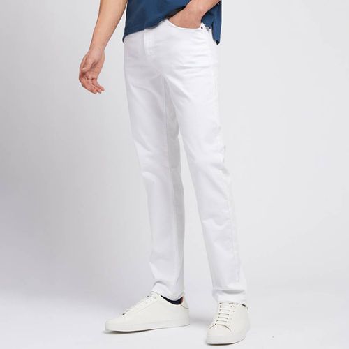 White Cotton Blend Stretch Trousers - U.S. Polo Assn. - Modalova